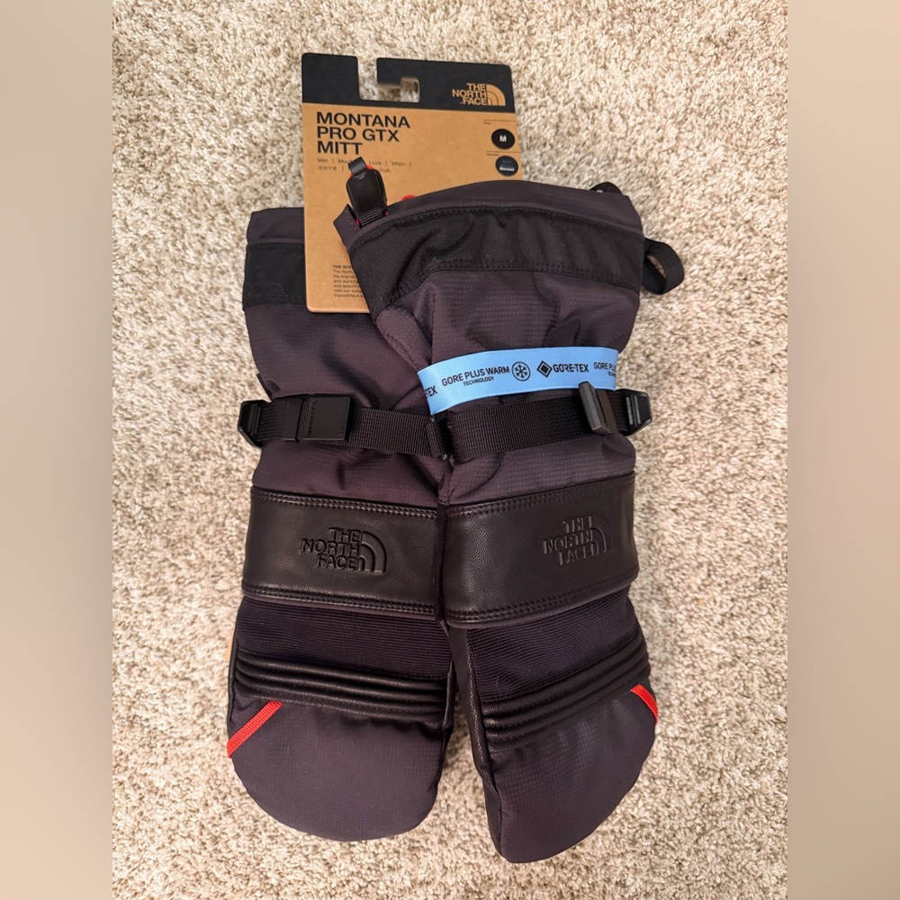 GORE-TEX Black and Gray Mittens ski snowboard gloves North Face Montana Pro GTX